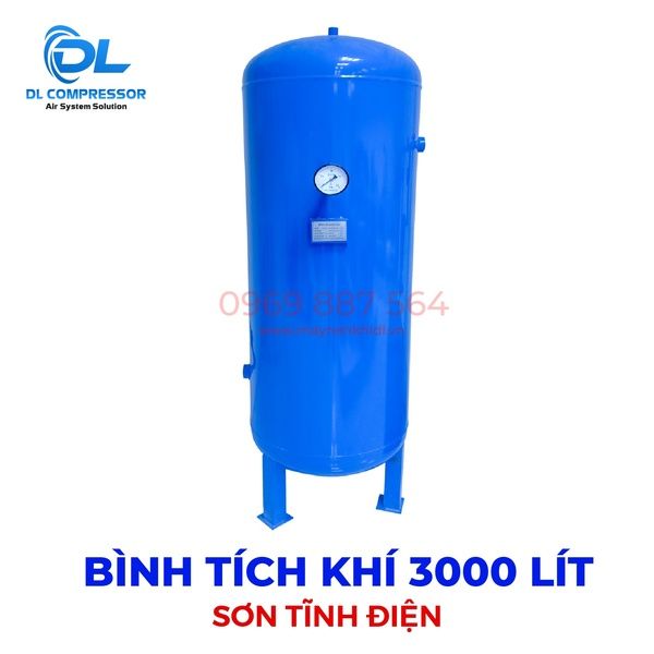 Bình chứa khí giúp duy trì áp suất ổn định và hỗ trợ làm mát khí nén đầu vào
