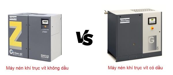Máy nén khí không dầu và có dầu cùng tạo và cung cấp khí nén cho hệ thống