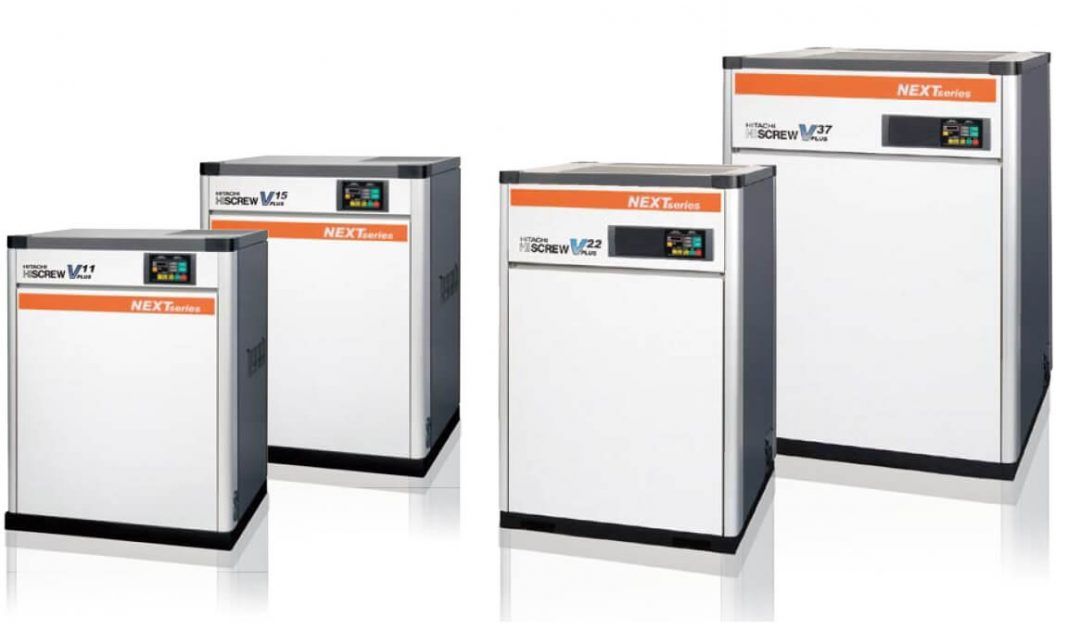Máy nén khí trục vít Hitachi Nhật Bản chính hãng 1 Máy nén khí trục vít Hitachi được sử dụng rộng rãi trong nhiều ngành công nghiệp